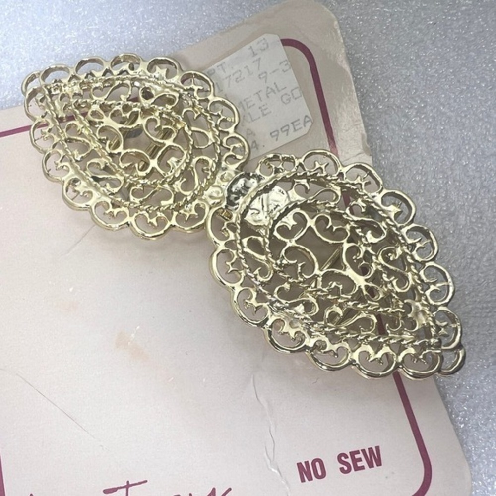 Vintage Belt Buckle Jontay Lacy Filigree Gold Tone DIY Belt Project Easy